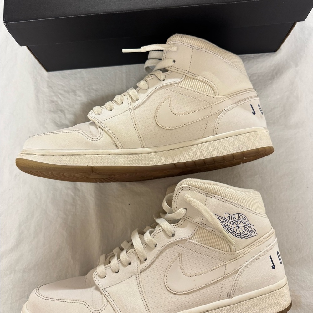 Jordan Men's Cream High-Top Sneakers